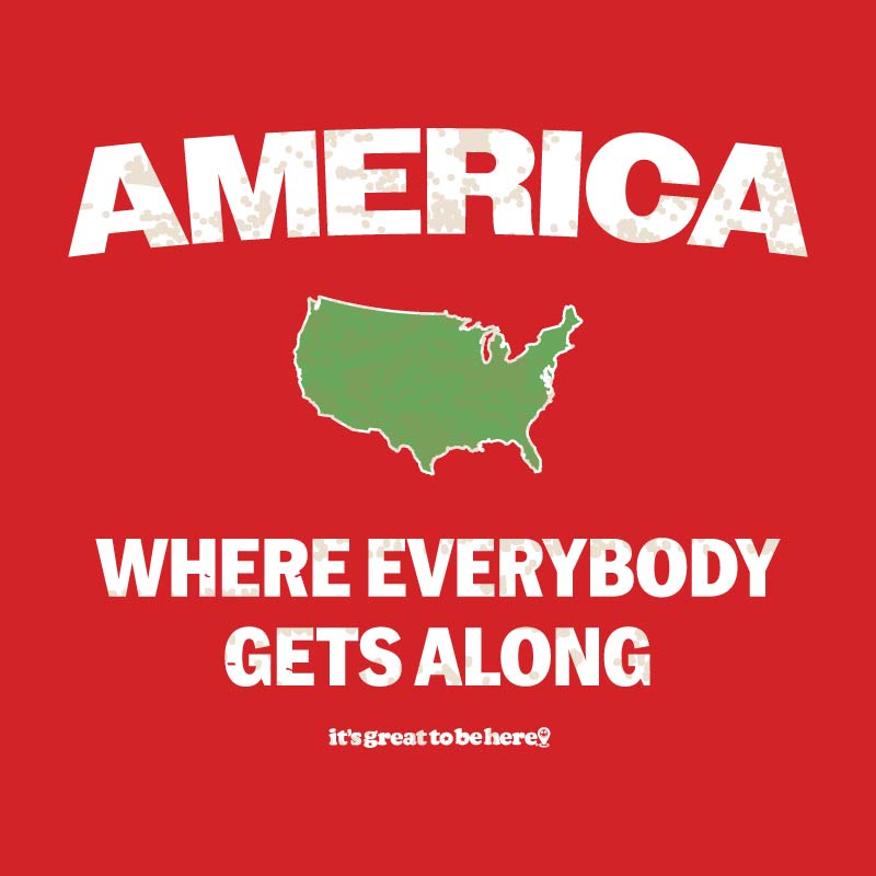 America, Where Everybody Gets Along - Fashion Unisex T-Shirt