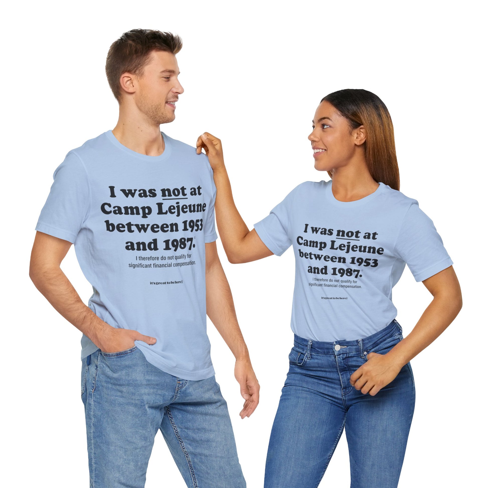 Funny T-Shirt - Copyright 2024 - It's Great To Be Here (R) Graphic Tee Shirts - Festa Parties Incorporated, www.GreatToBeHere.com, Vero Beach, Florida USA, All Rights Reserved