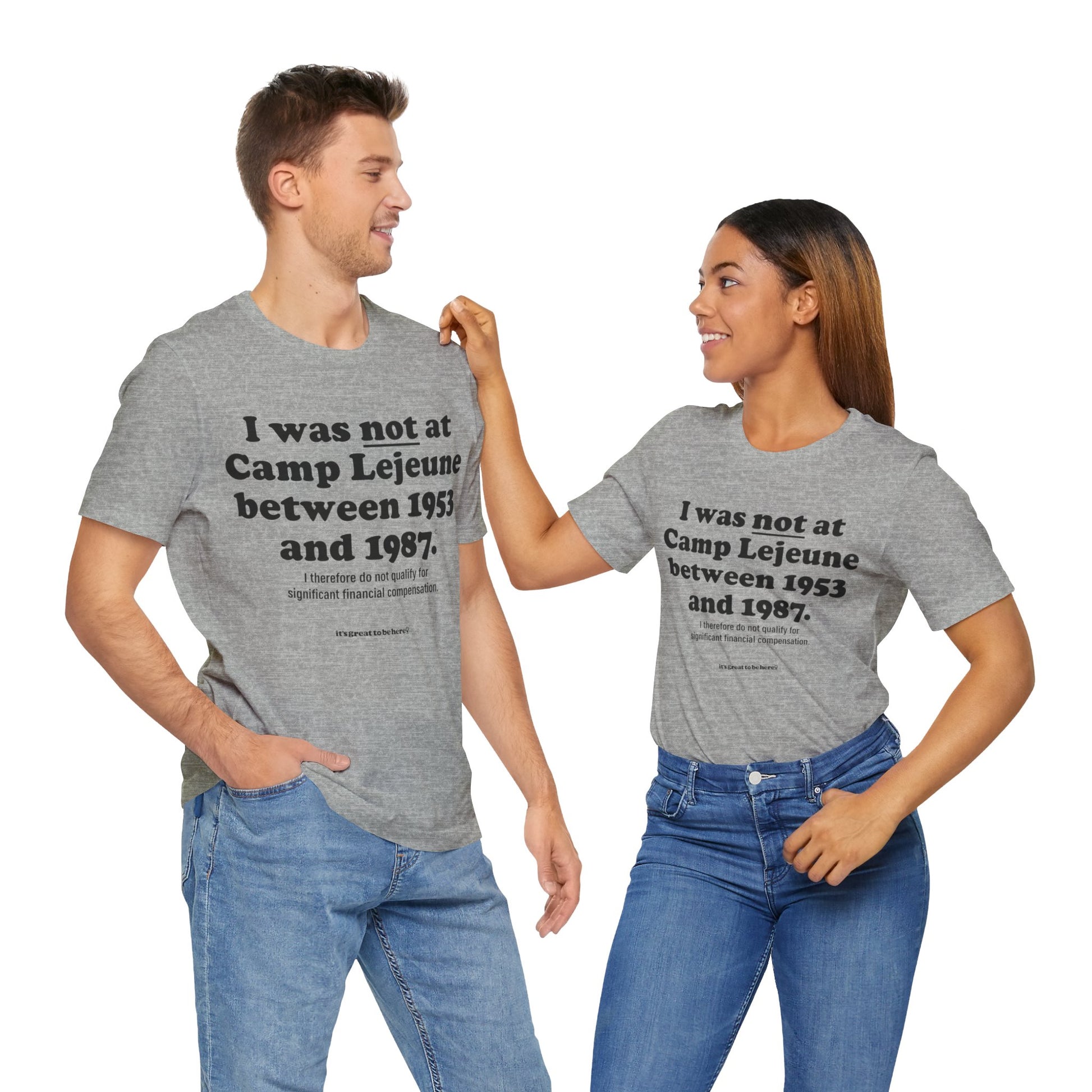 Funny T-Shirt - Copyright 2024 - It's Great To Be Here (R) Graphic Tee Shirts - Festa Parties Incorporated, www.GreatToBeHere.com, Vero Beach, Florida USA, All Rights Reserved