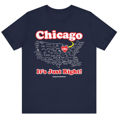 Chicago Unisex T-Shirt (Latin Charm) || www.GreatToBeHere.com || Funny T-Shirt, Copyright 2024 Festa Parties Incorporated