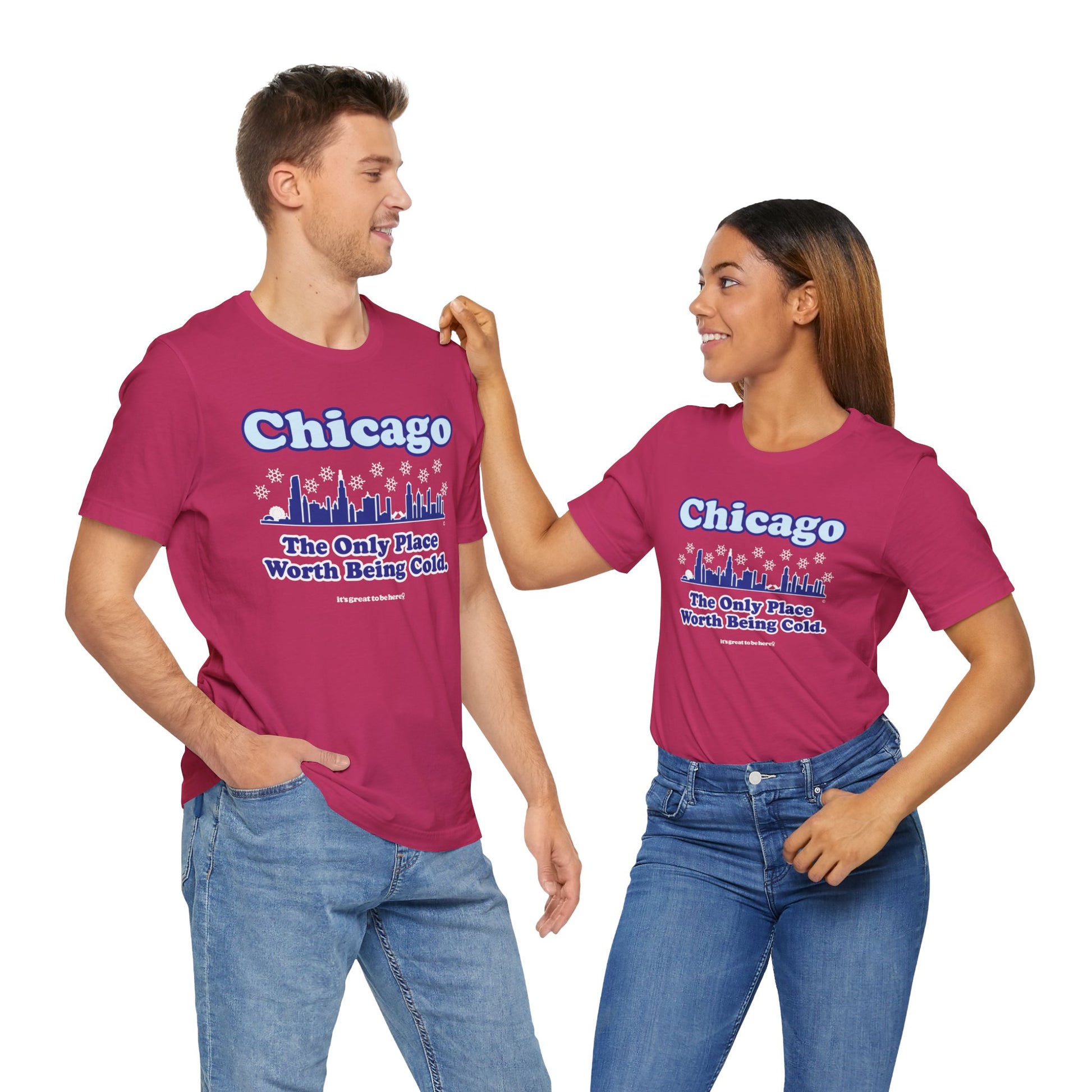 Funny Chicago T-Shirt - Copyright 2024 - It's Great To Be Here (R) Graphic Tee Shirts - Festa Parties Incorporated, www.GreatToBeHere.com, Vero Beach, Florida USA, All Rights Reserved