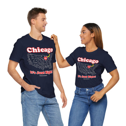 Chicago Unisex Tee Shirt (Midnight Express) || www.GreatToBeHere.com || Funny T-Shirt, Copyright 2024 Festa Parties Incorporated