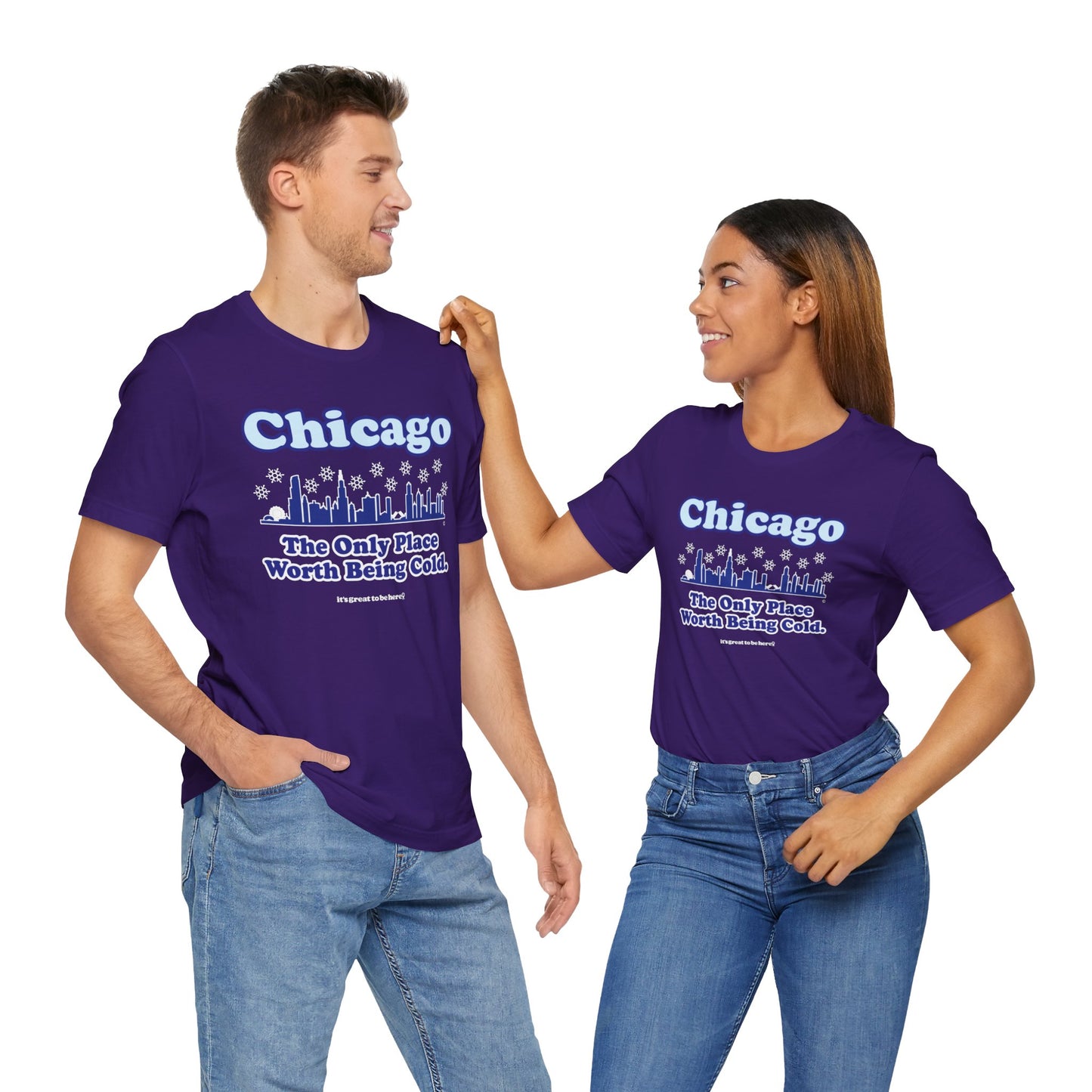 Funny Chicago T-Shirt - Copyright 2024 - It's Great To Be Here (R) Graphic Tee Shirts - Festa Parties Incorporated, www.GreatToBeHere.com, Vero Beach, Florida USA, All Rights Reserved