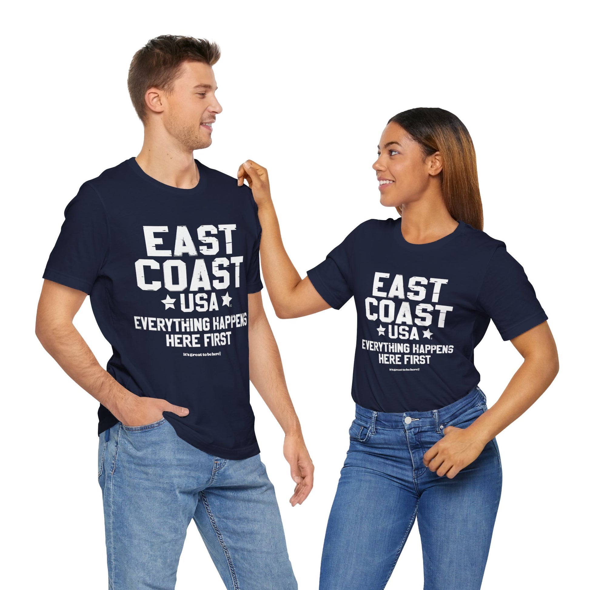East Coast Unisex Tee Shirt (Midnight Express) || www.GreatToBeHere.com || Funny T-Shirt, Copyright 2024 Festa Parties Incorporated
