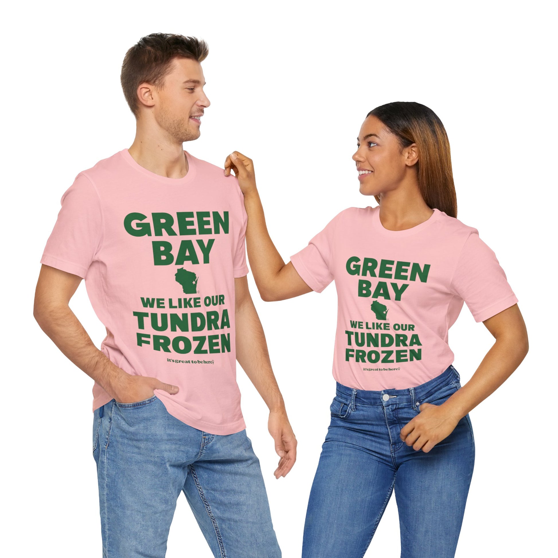 Funny Green Bay T-Shirt - Copyright 2024 - It's Great To Be Here (R) Graphic Tee Shirts - Festa Parties Incorporated, www.GreatToBeHere.com, Vero Beach, Florida USA, All Rights Reserved