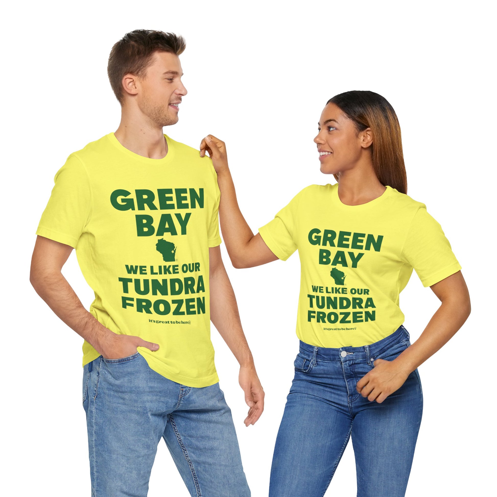 Funny Green Bay T-Shirt - Copyright 2024 - It's Great To Be Here (R) Graphic Tee Shirts - Festa Parties Incorporated, www.GreatToBeHere.com, Vero Beach, Florida USA, All Rights Reserved