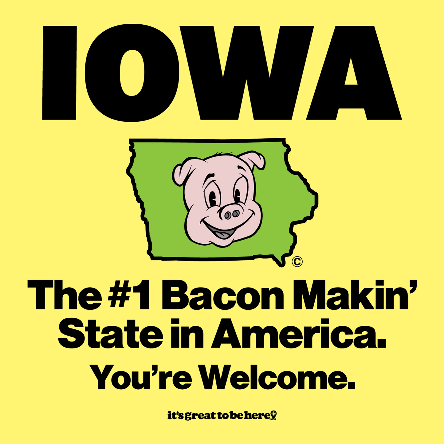 Iowa, The #1 Bacon Makin' State in America - Soft-Style Unisex Fashion T-Shirt