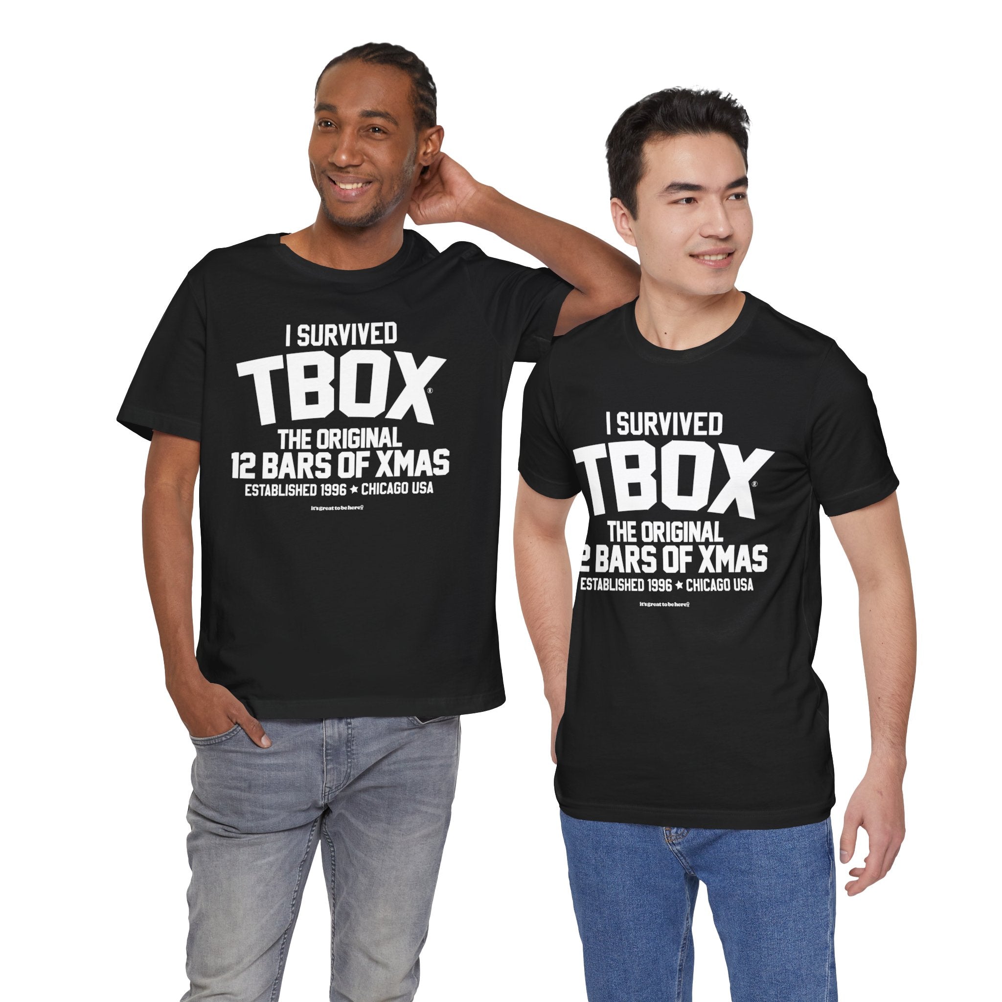 I Survived TBOX, The Original 12 Bars of Xmas - Soft-Style Unisex Fash –  It's Great To Be Here! (R)