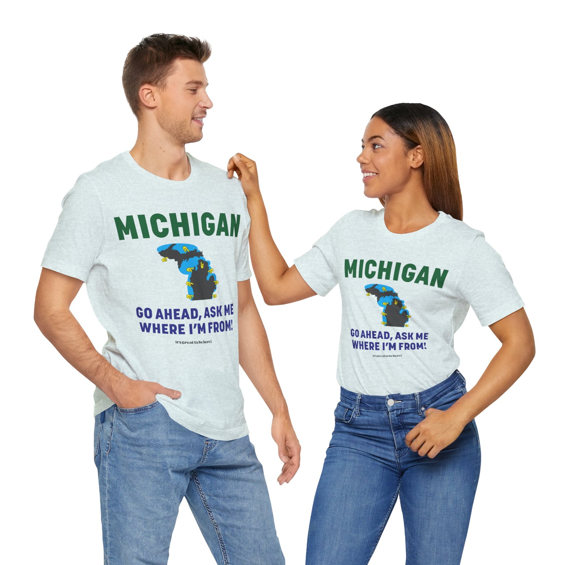 Michigan Unisex Tee Shirt (Glassware) || www.GreatToBeHere.com || Funny T-Shirt, Copyright 2024 Festa Parties Incorporated
