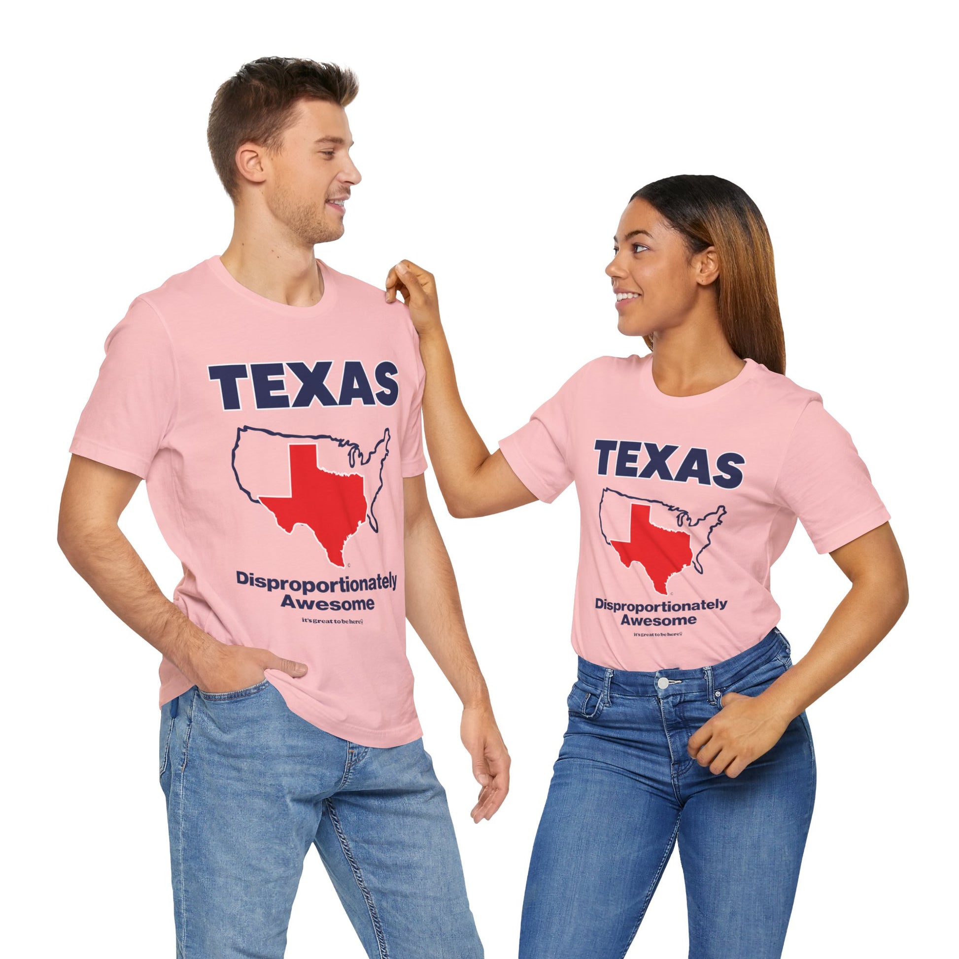Funny Texas T-Shirt - Copyright 2024 - It's Great To Be Here (R) Graphic Tee Shirts - Festa Parties Incorporated, www.GreatToBeHere.com, Vero Beach, Florida USA, All Rights Reserved