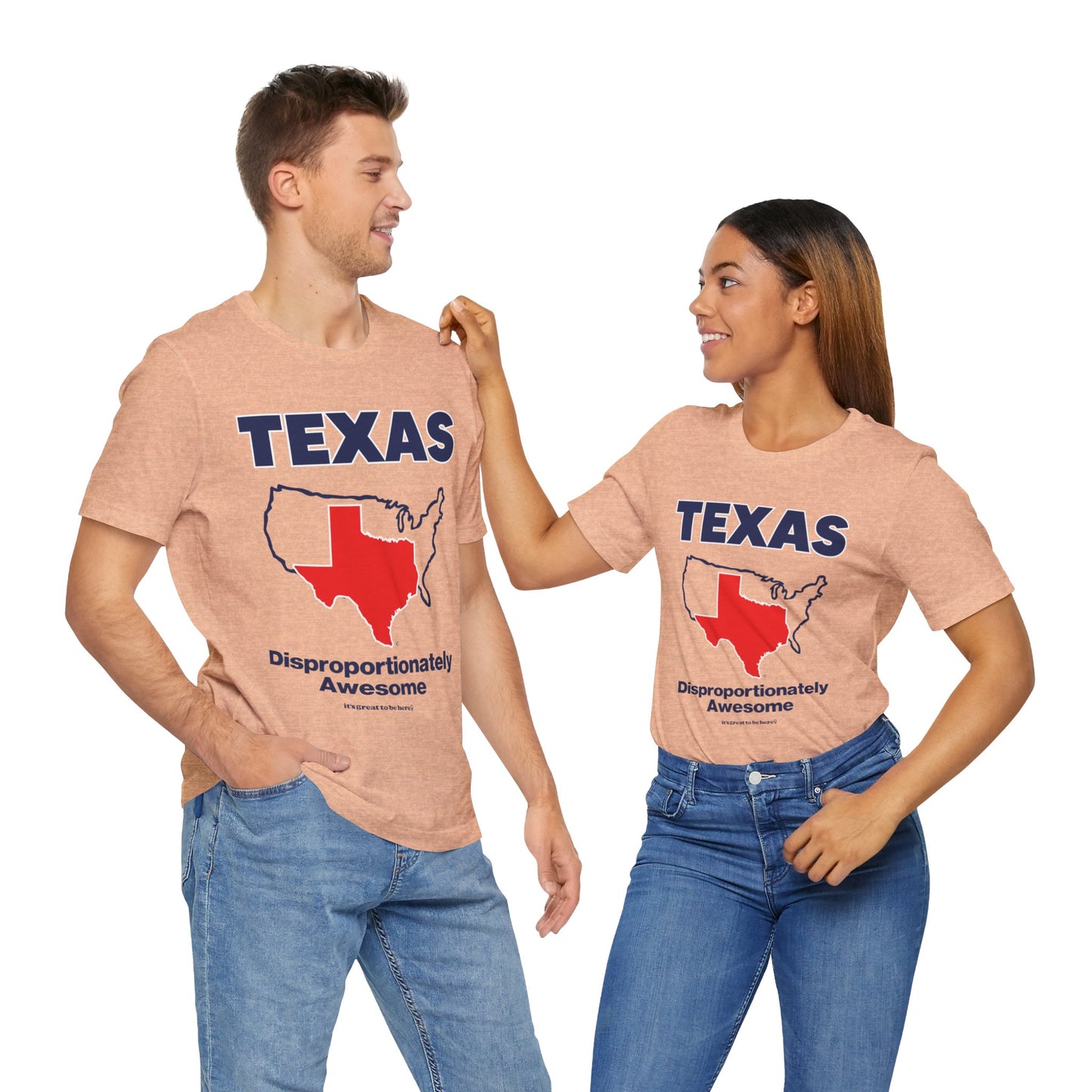 Funny Texas T-Shirt - Copyright 2024 - It's Great To Be Here (R) Graphic Tee Shirts - Festa Parties Incorporated, www.GreatToBeHere.com, Vero Beach, Florida USA, All Rights Reserved