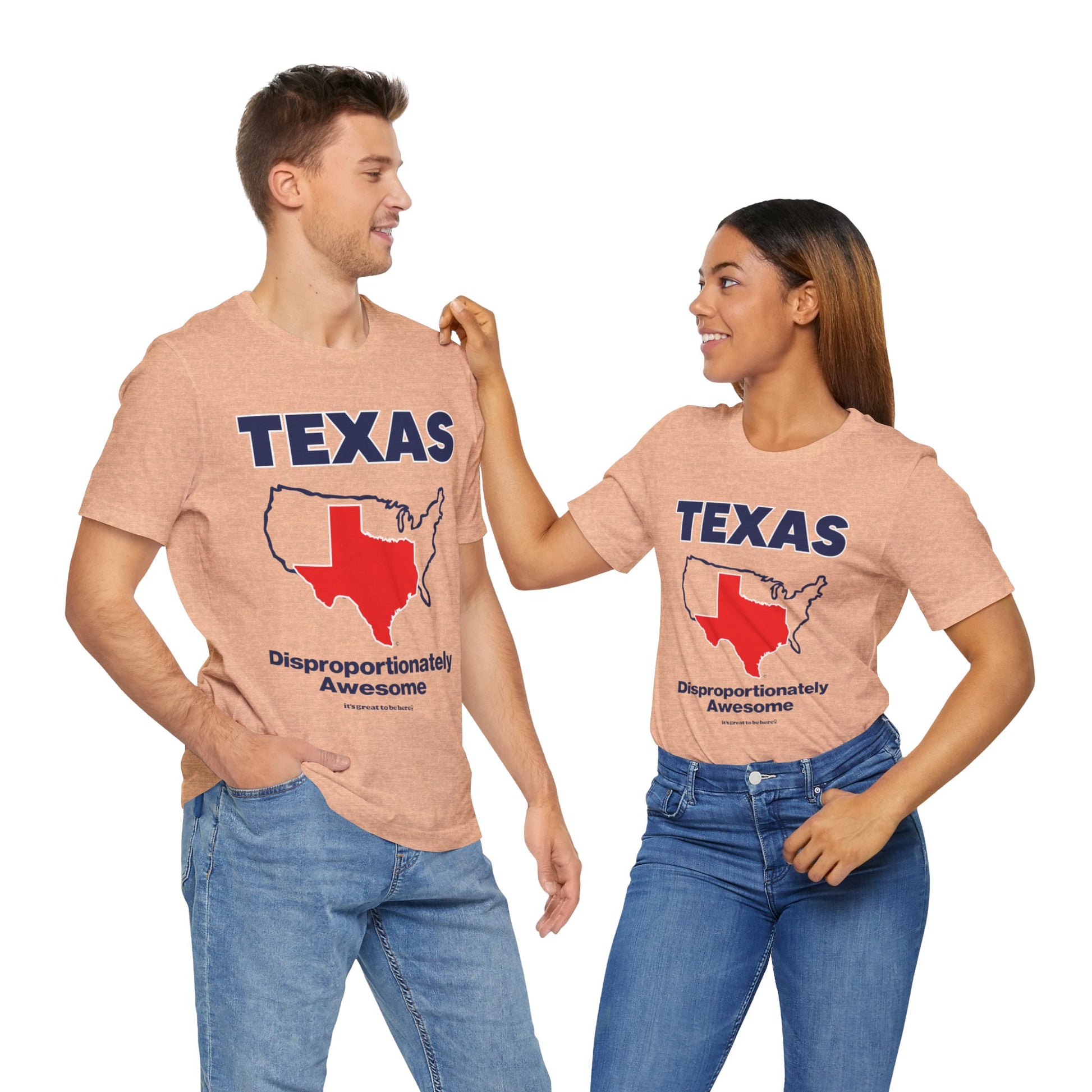 Funny Texas T-Shirt - Copyright 2024 - It's Great To Be Here (R) Graphic Tee Shirts - Festa Parties Incorporated, www.GreatToBeHere.com, Vero Beach, Florida USA, All Rights Reserved