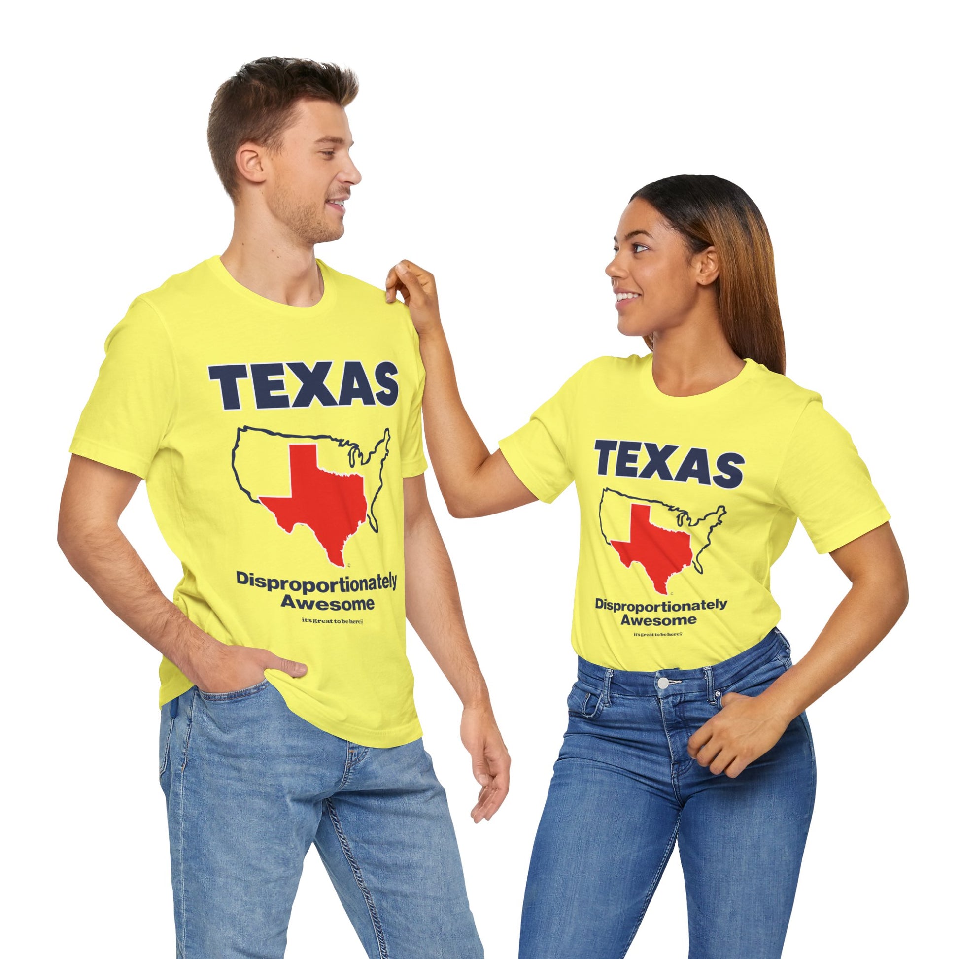 Funny Texas T-Shirt - Copyright 2024 - It's Great To Be Here (R) Graphic Tee Shirts - Festa Parties Incorporated, www.GreatToBeHere.com, Vero Beach, Florida USA, All Rights Reserved