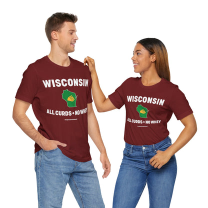 Wisconsin Unisex Tee Shirt (Azuki Red) || www.GreatToBeHere.com || Funny T-Shirt, Copyright 2024 Festa Parties Incorporated
